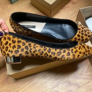 Zara animal print leopard flat shoes
